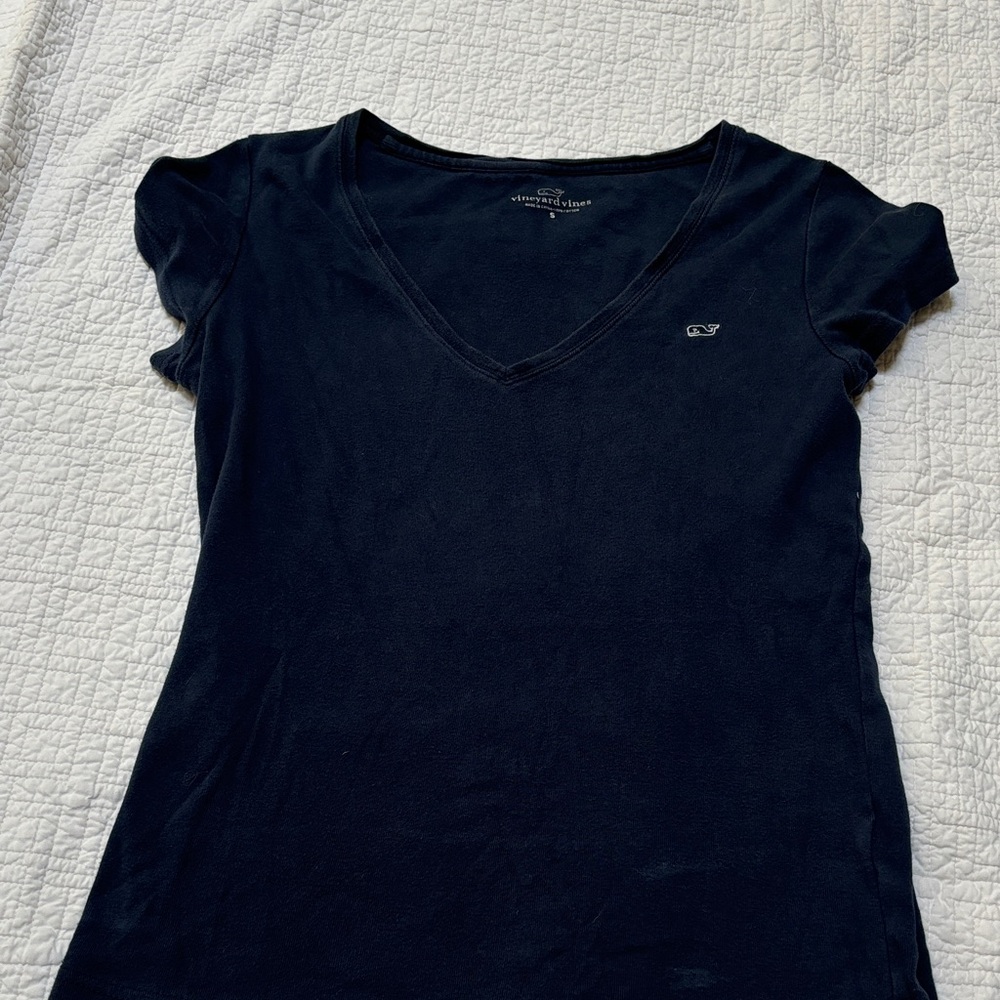 Vineyard Vines Navy V-Neck Tee